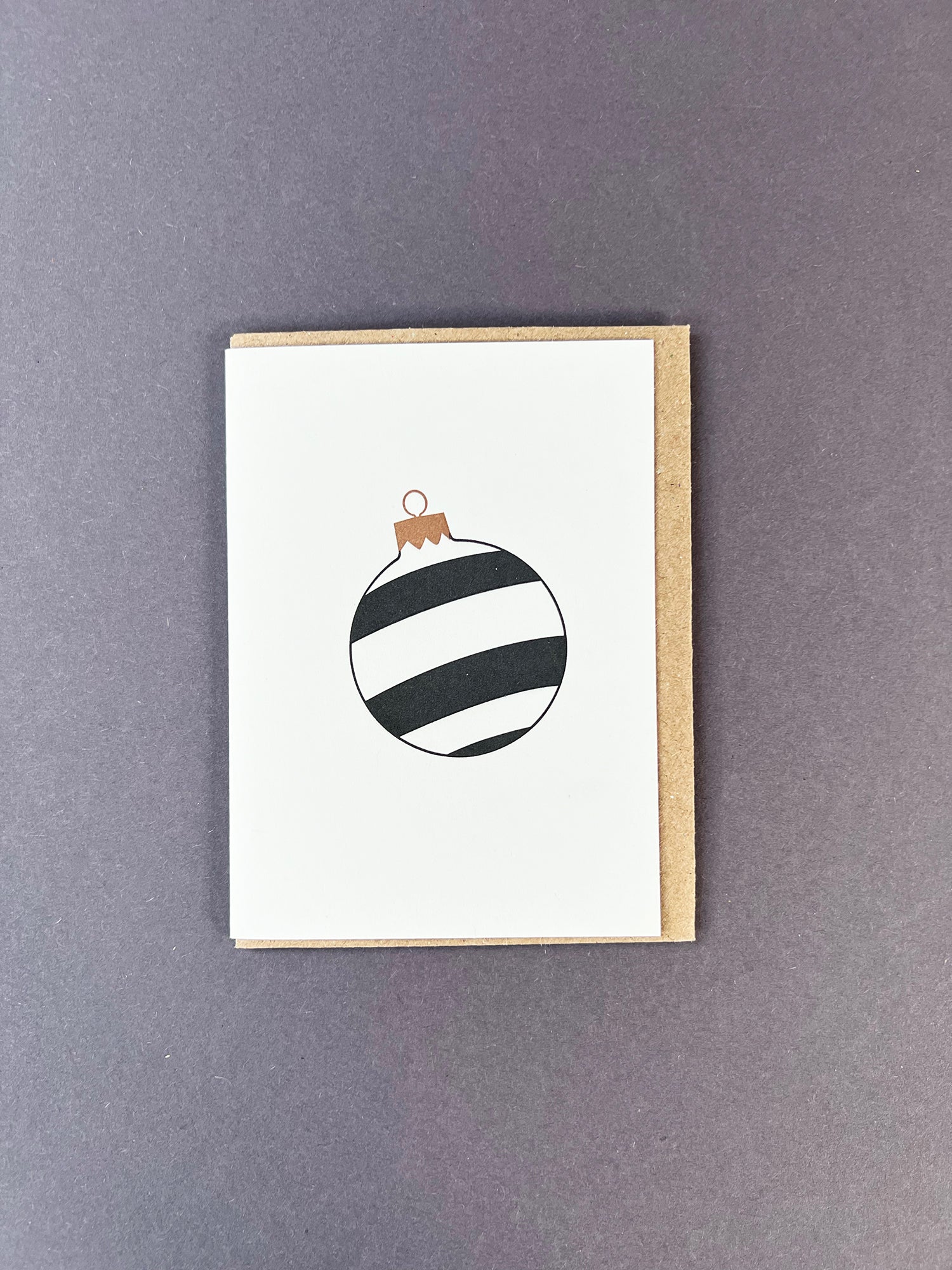 Three Stripe Bauble Black & Gold Card