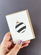 Three Stripe Bauble Black & Gold Card