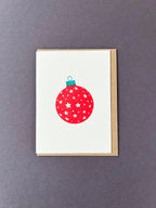 Stars Bauble Red & Green Card