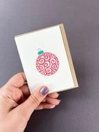 Swirls Bauble Red & Green Card