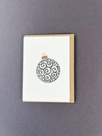 Swirls Bauble Black & Gold Card
