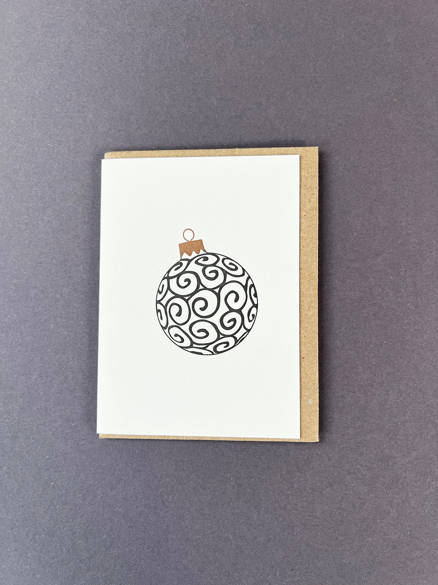 Swirls Bauble Black & Gold Card
