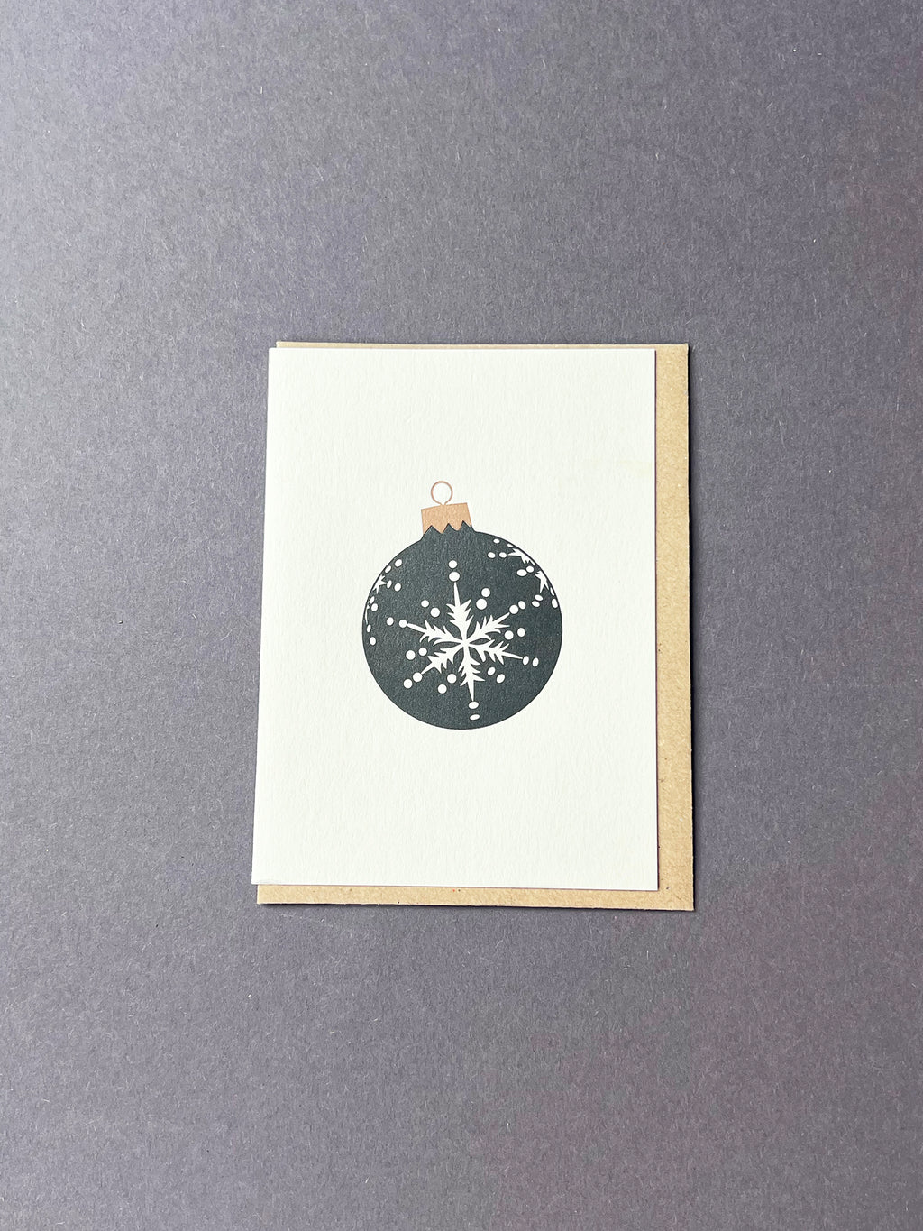 Snowflake Bauble Black & Gold Card