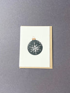 Snowflake Bauble Black & Gold Card