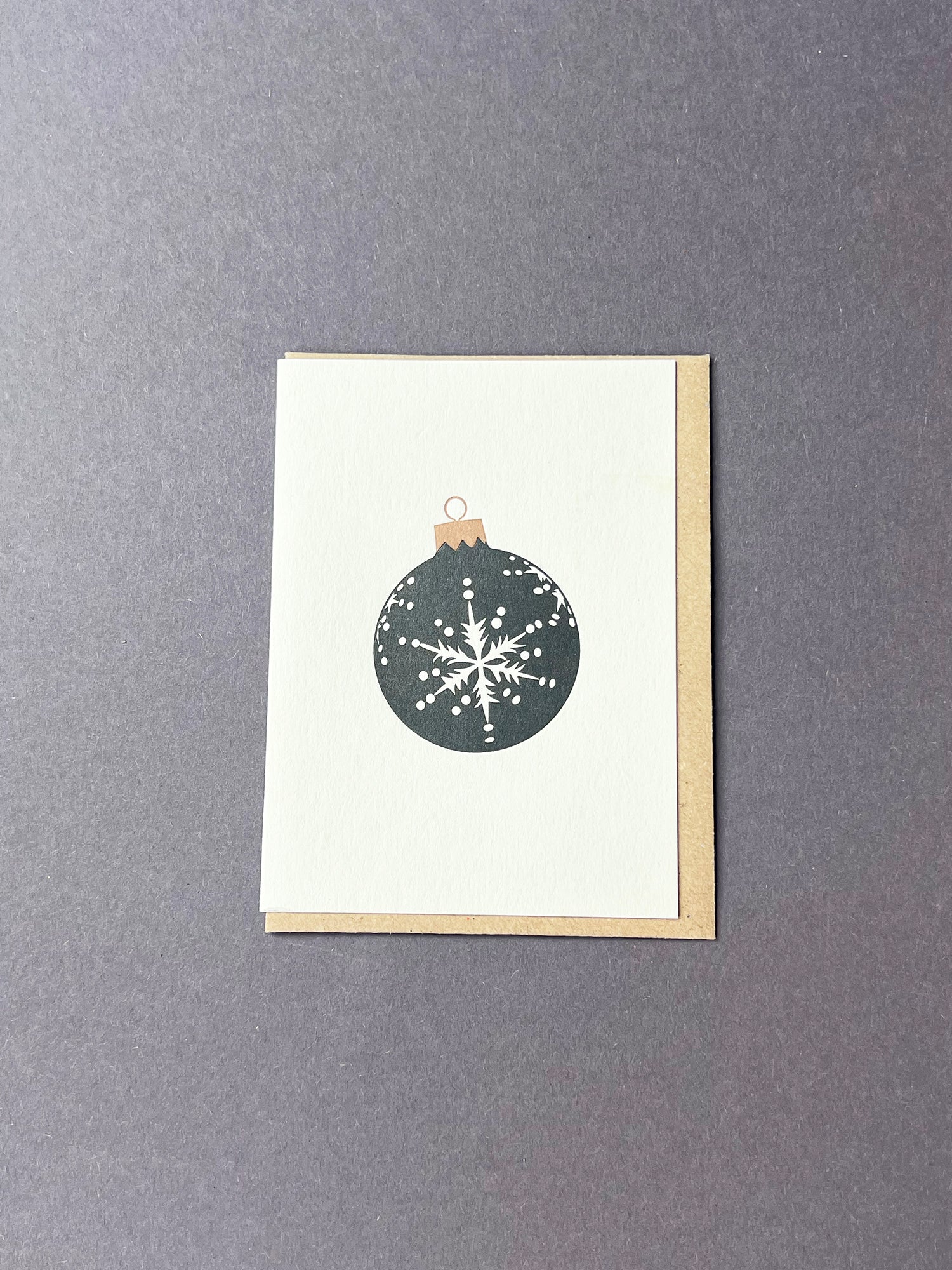 Snowflake Bauble Black & Gold Card