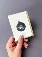 Snowflake Bauble Black & Gold Card