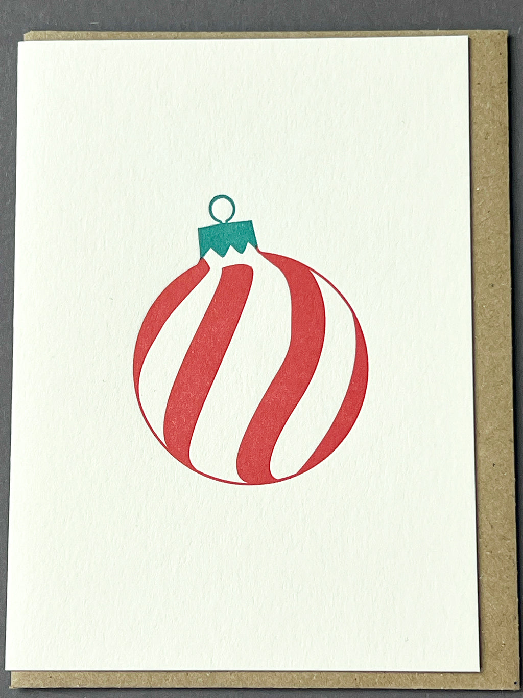 Spiral Bauble Red & Green Card