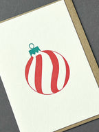 Spiral Bauble Red & Green Card