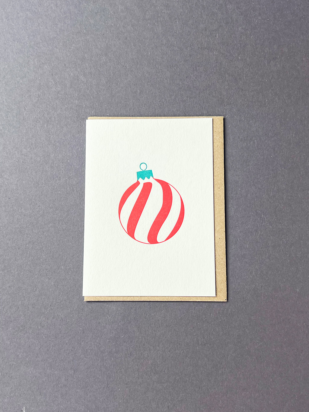 Spiral Bauble Red & Green Card
