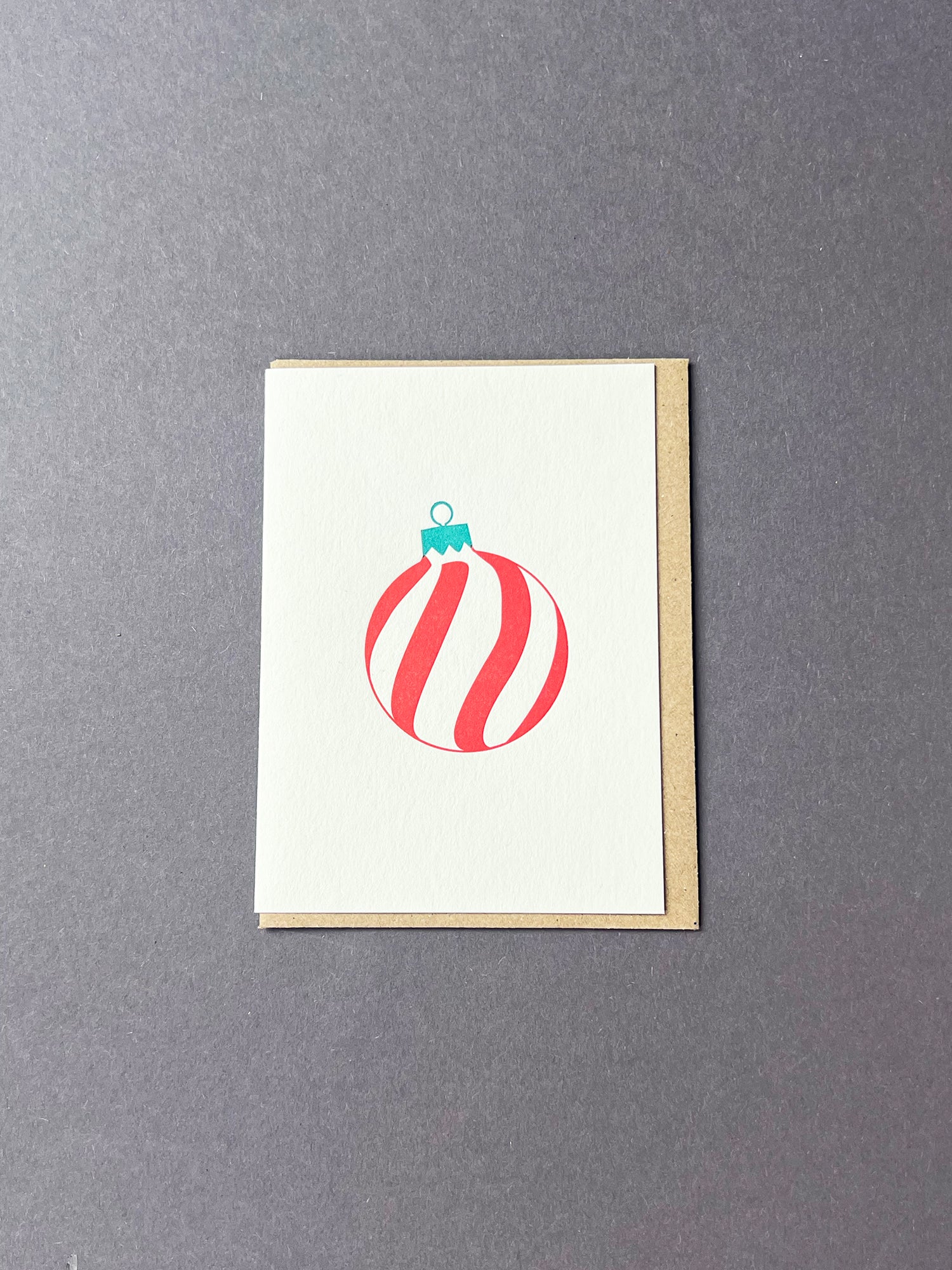Spiral Bauble Red & Green Card