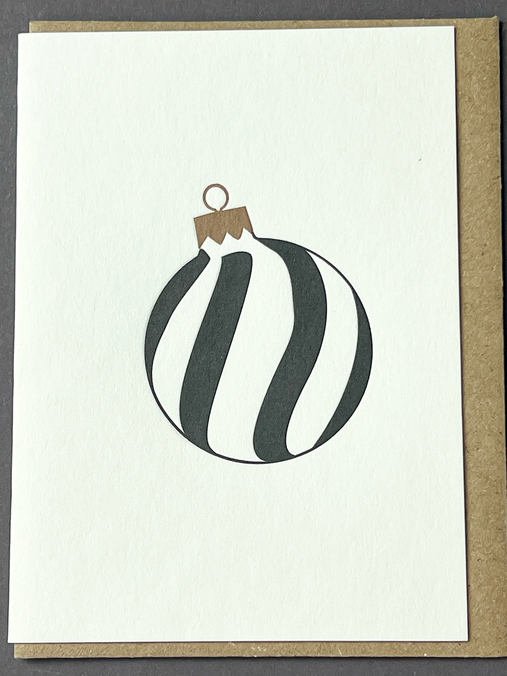 Spiral Bauble Black & Gold Card