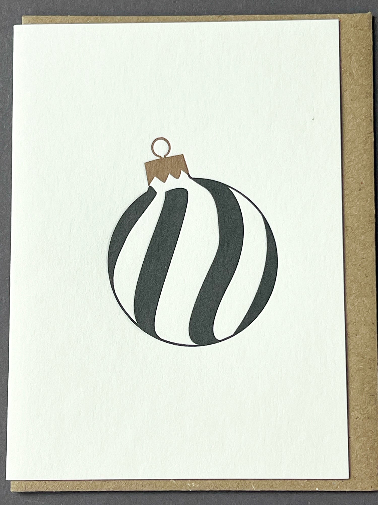 Spiral Bauble Black & Gold Card