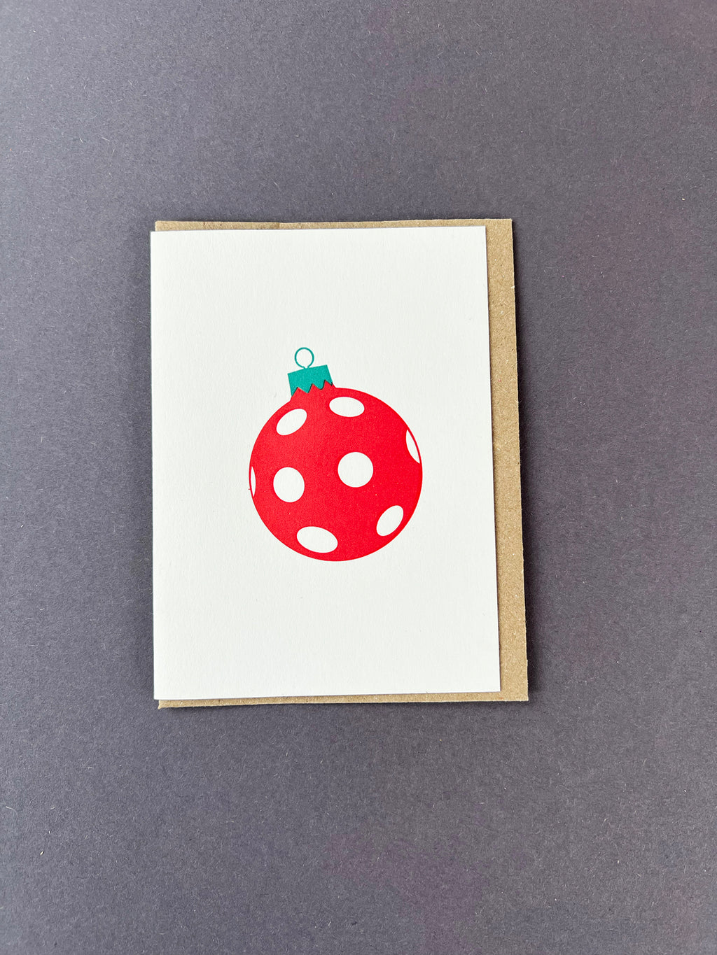 Spots Bauble Red & Green Card