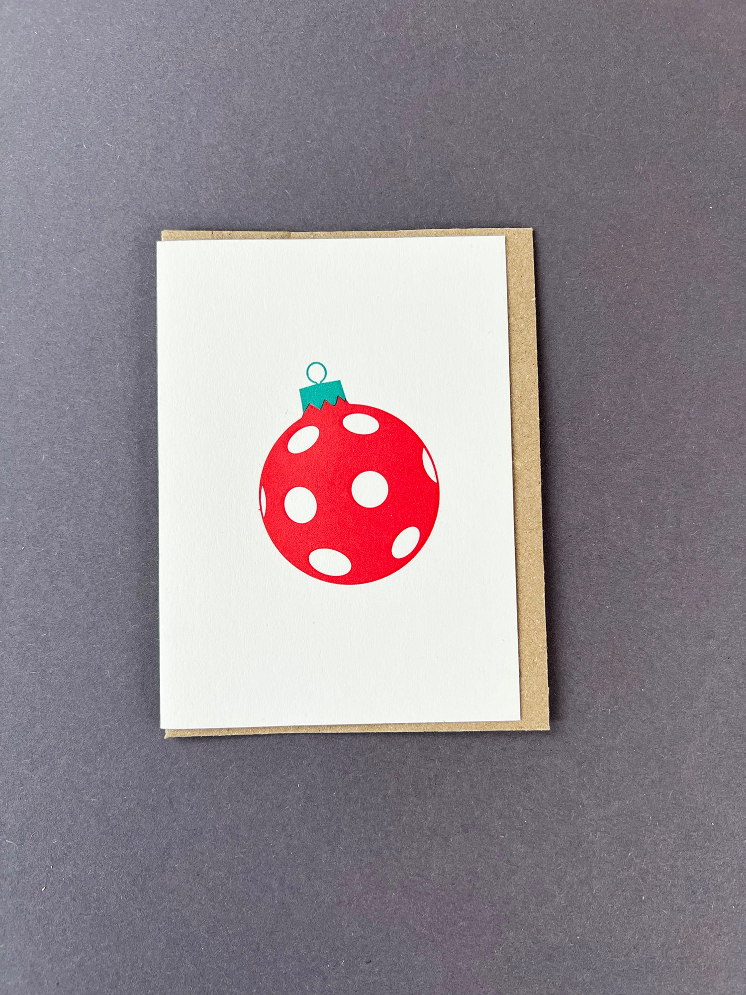 Spots Bauble Red & Green Card