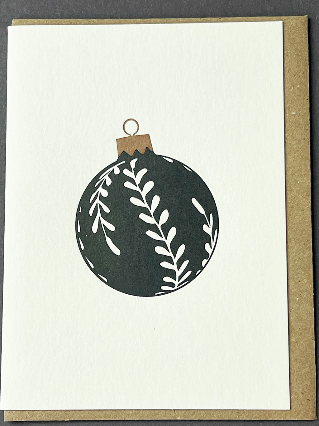 Leaf Bauble Black & Gold Card