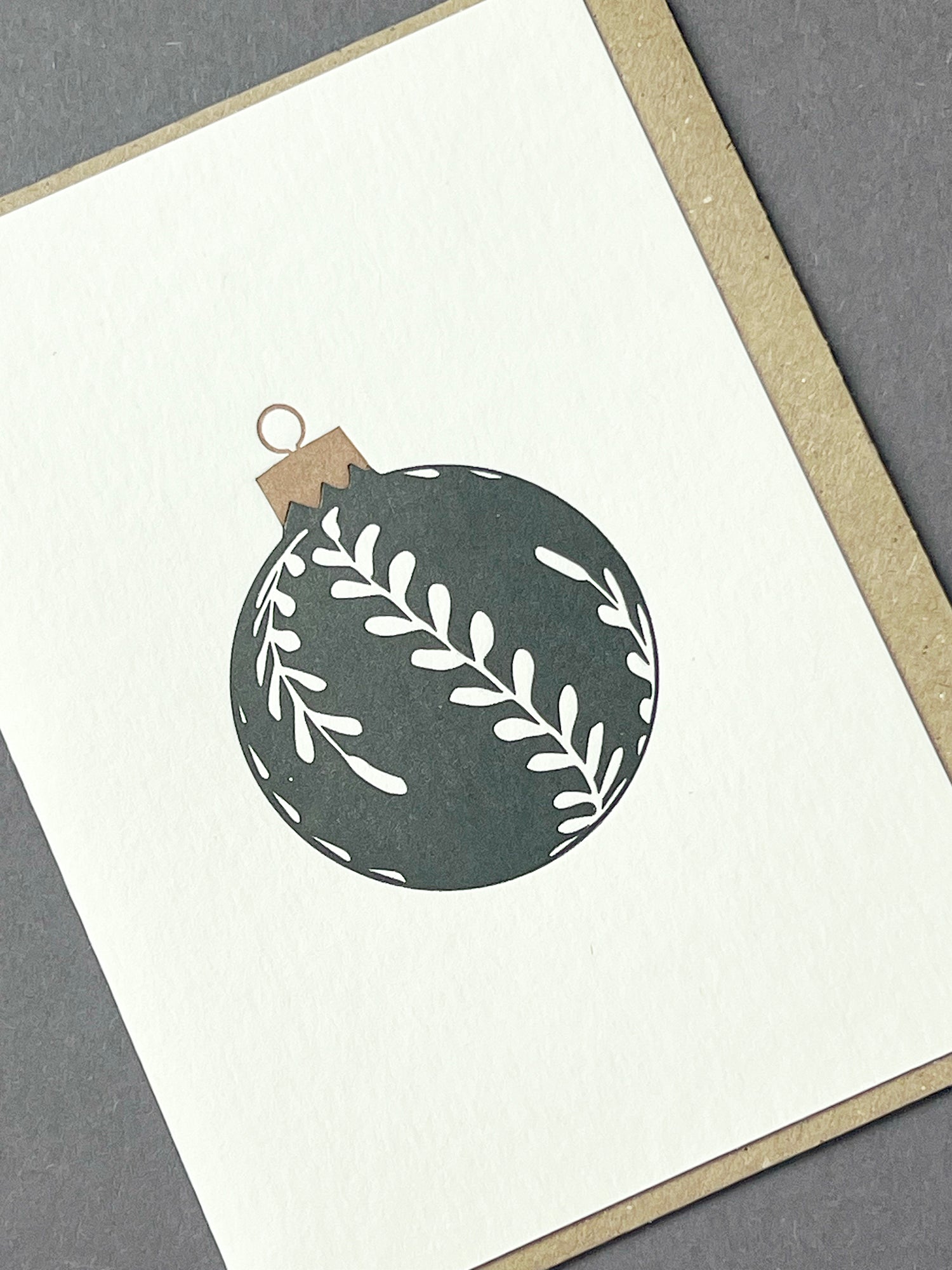 Leaf Bauble Black & Gold Card