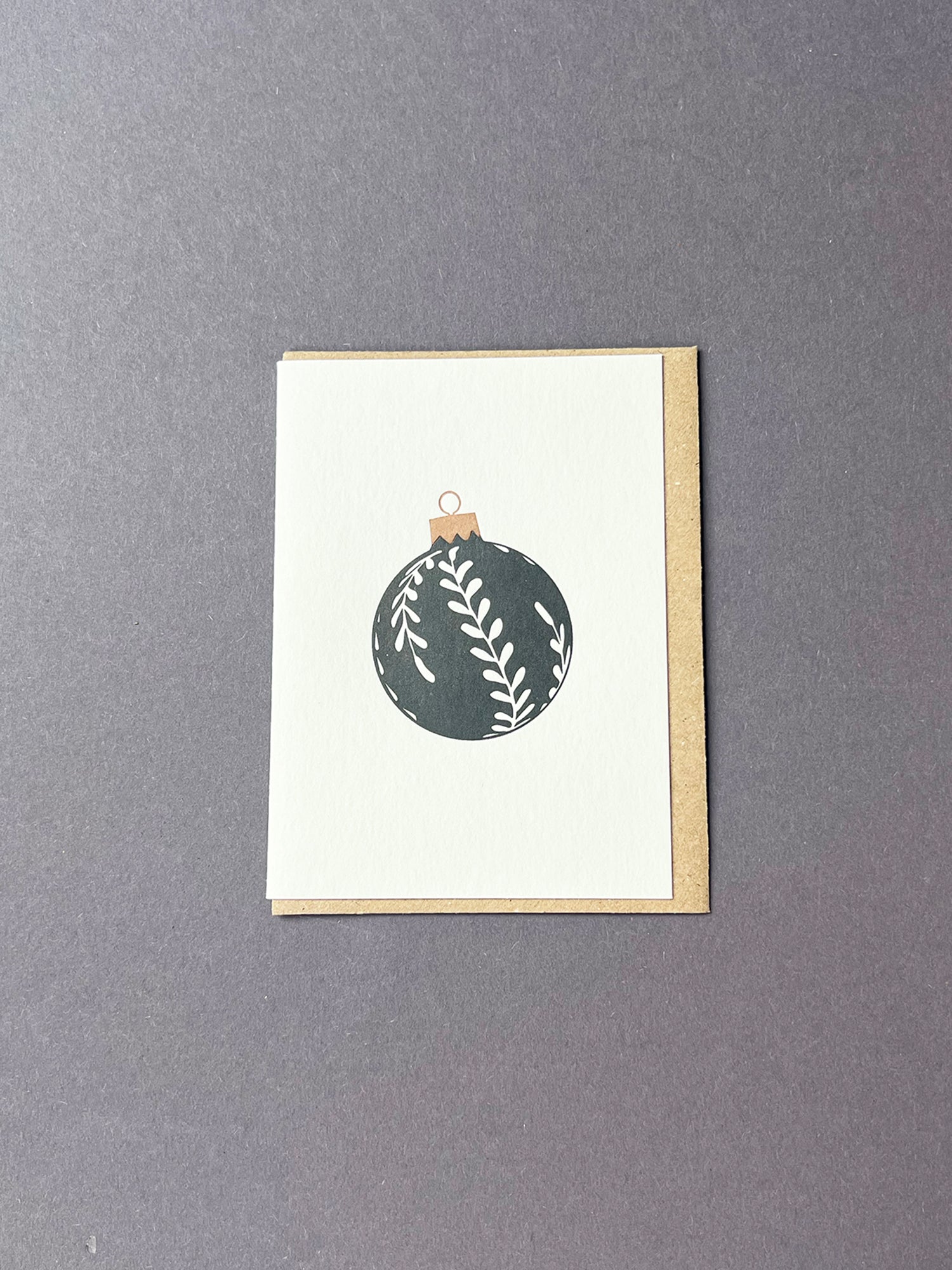 Leaf Bauble Black & Gold Card