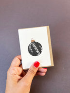Leaf Bauble Black & Gold Card