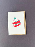 4 Stripe Bauble Red & Green Card
