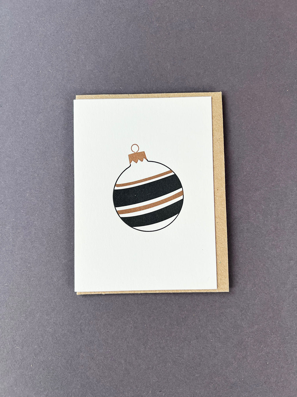 4 Stripe Bauble Black & Gold Card