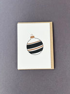 4 Stripe Bauble Black & Gold Card