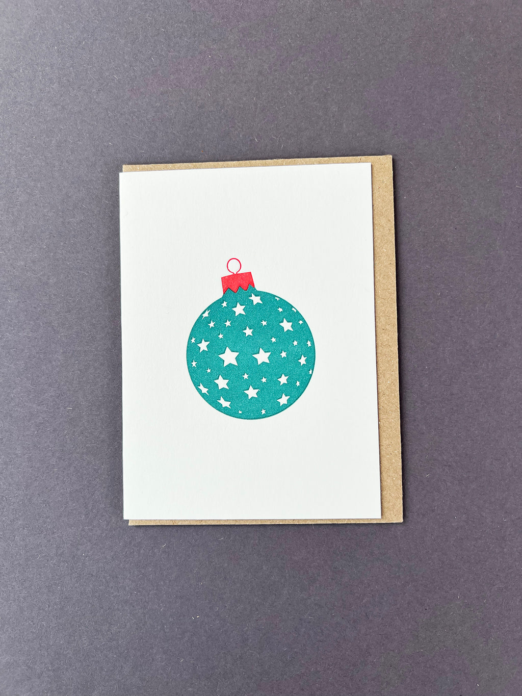Star Bauble - Green & Red Card