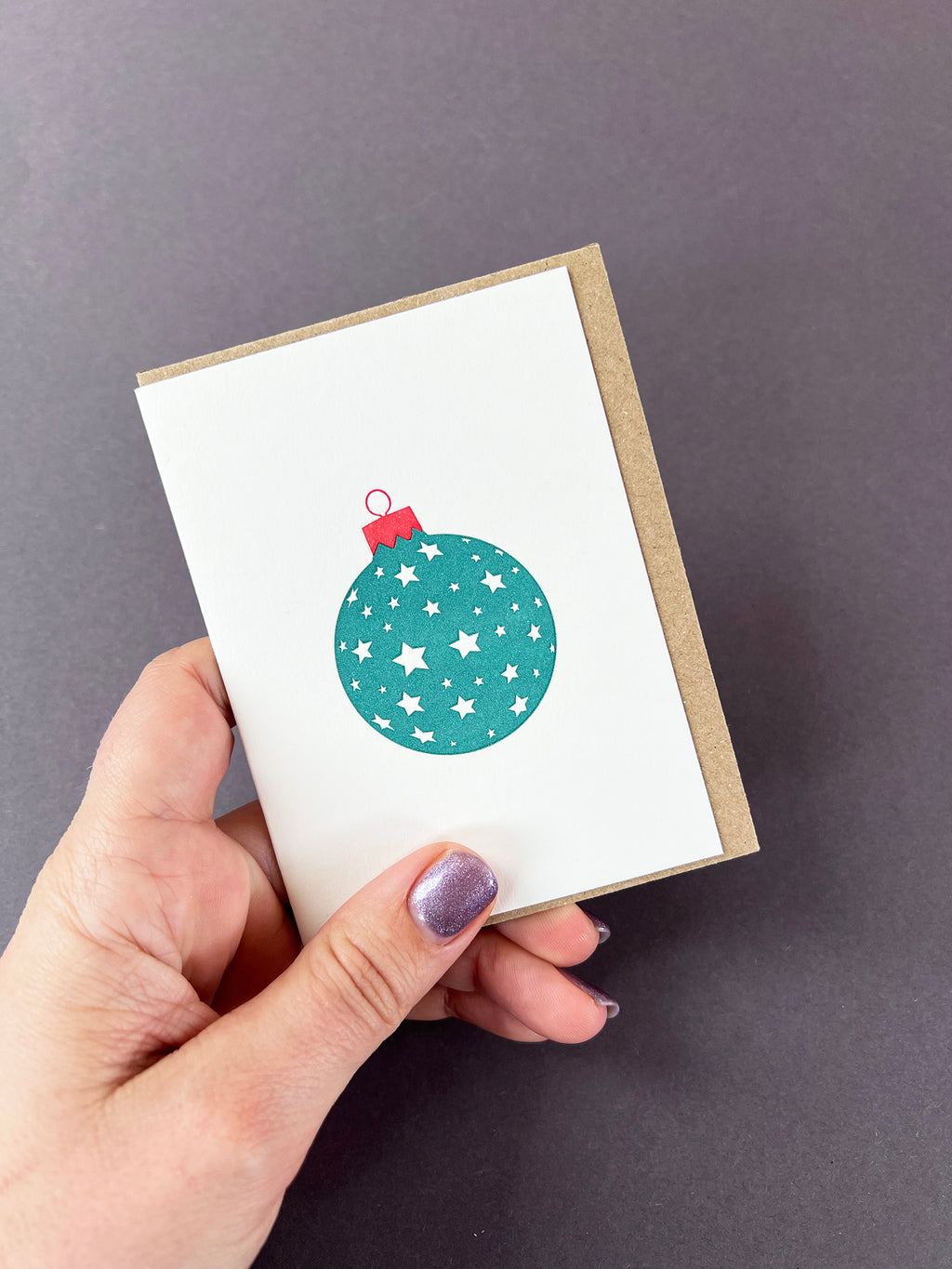 Star Bauble - Green & Red Card