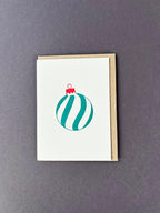 Spiral Bauble Green & Red Card
