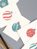 Leaf Bauble Red & Green Card