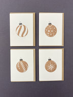 Leaf Bauble Gold & Black Card