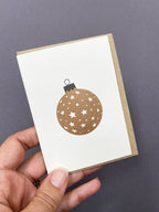 Stars Bauble Gold & Black Card