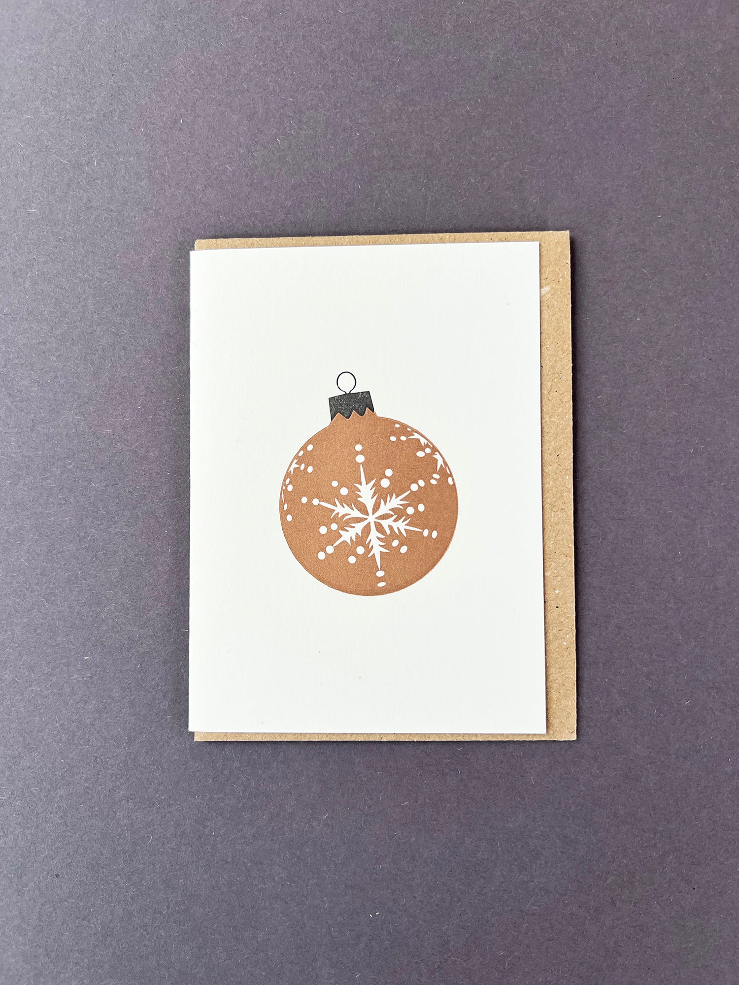 Snowflake Bauble Gold & Black Card