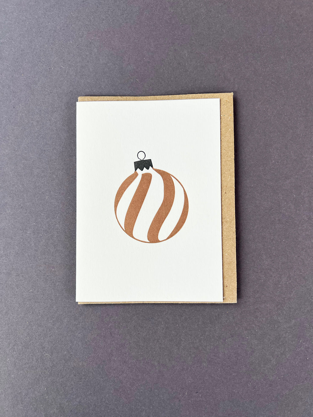 Spiral Bauble Gold & Black Card