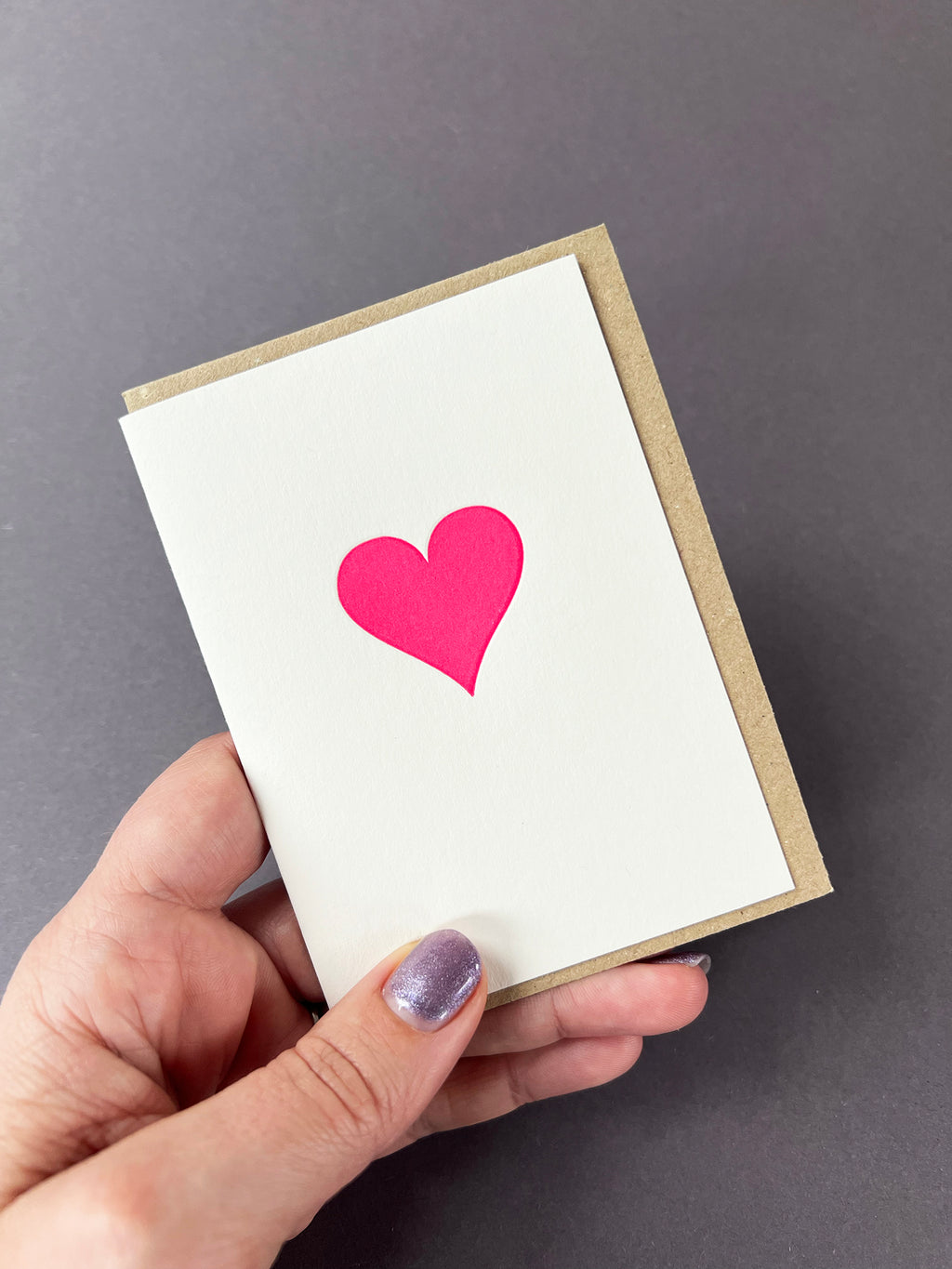Neon Pink Heart Card