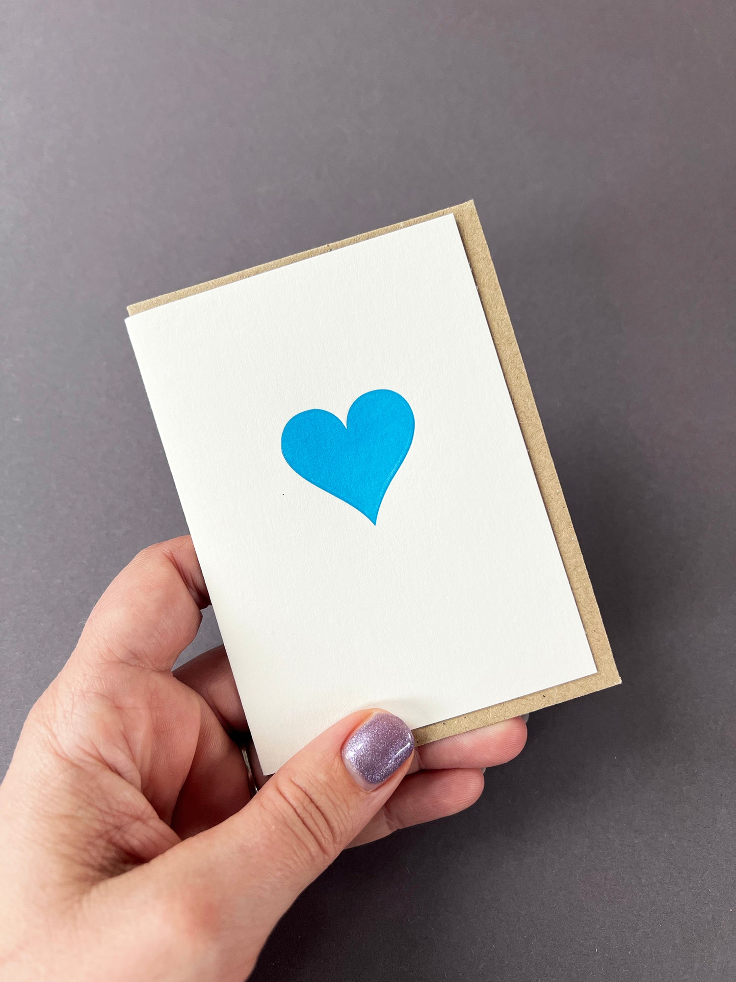 Neon Blue Heart Card