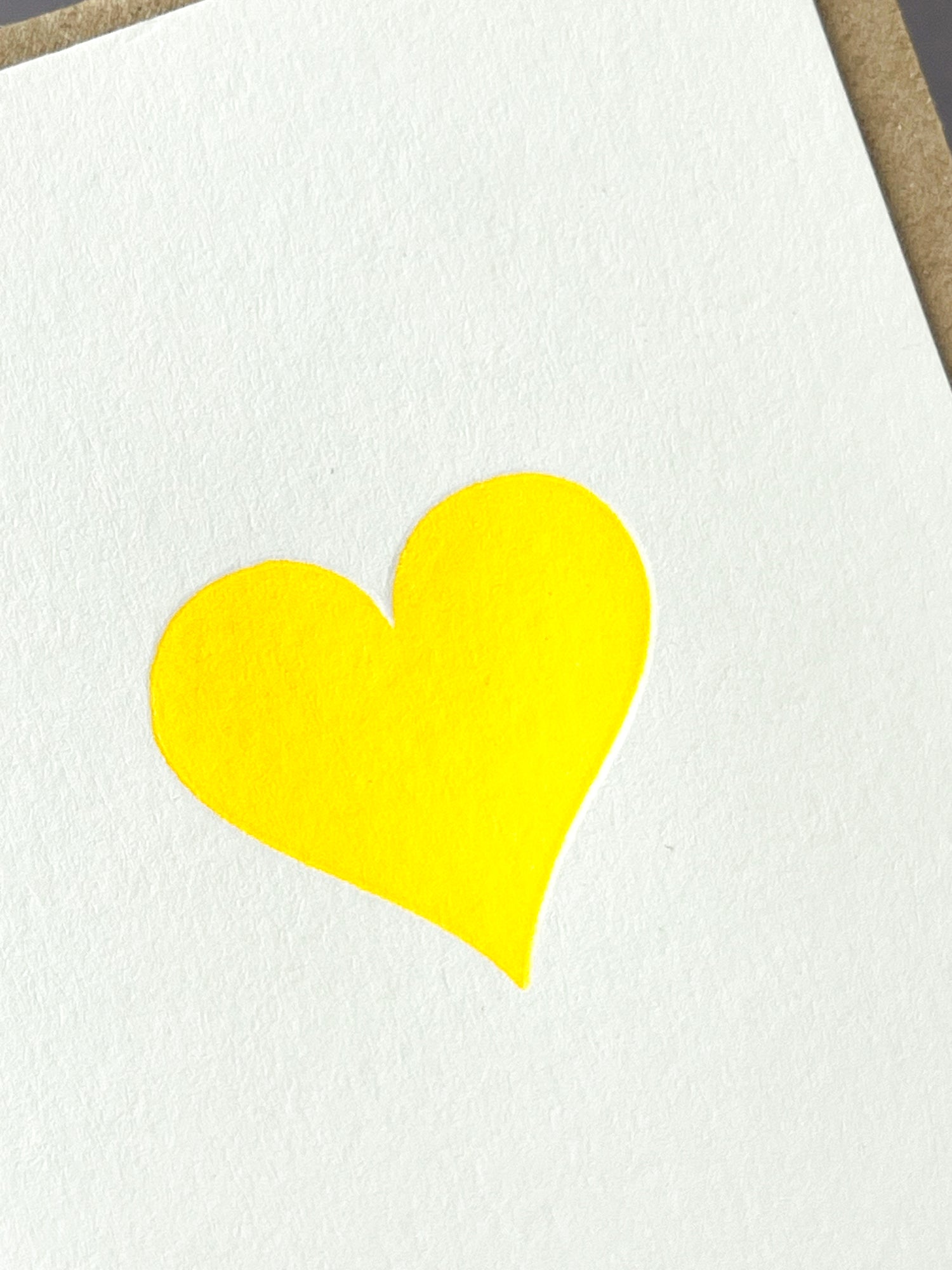 Neon Yellow Heart Card