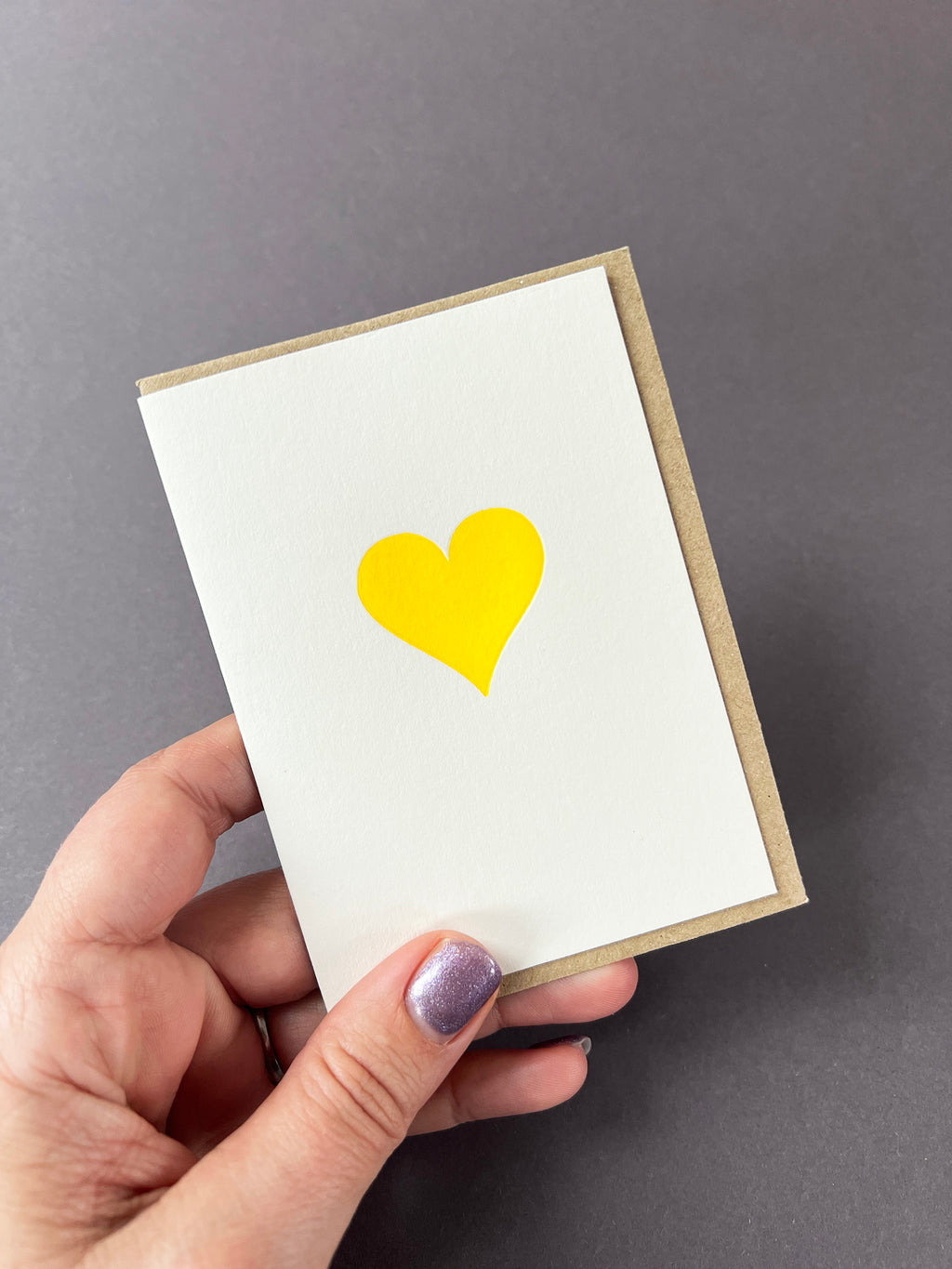 Neon Yellow Heart Card