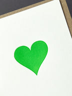 Neon Green Heart Card
