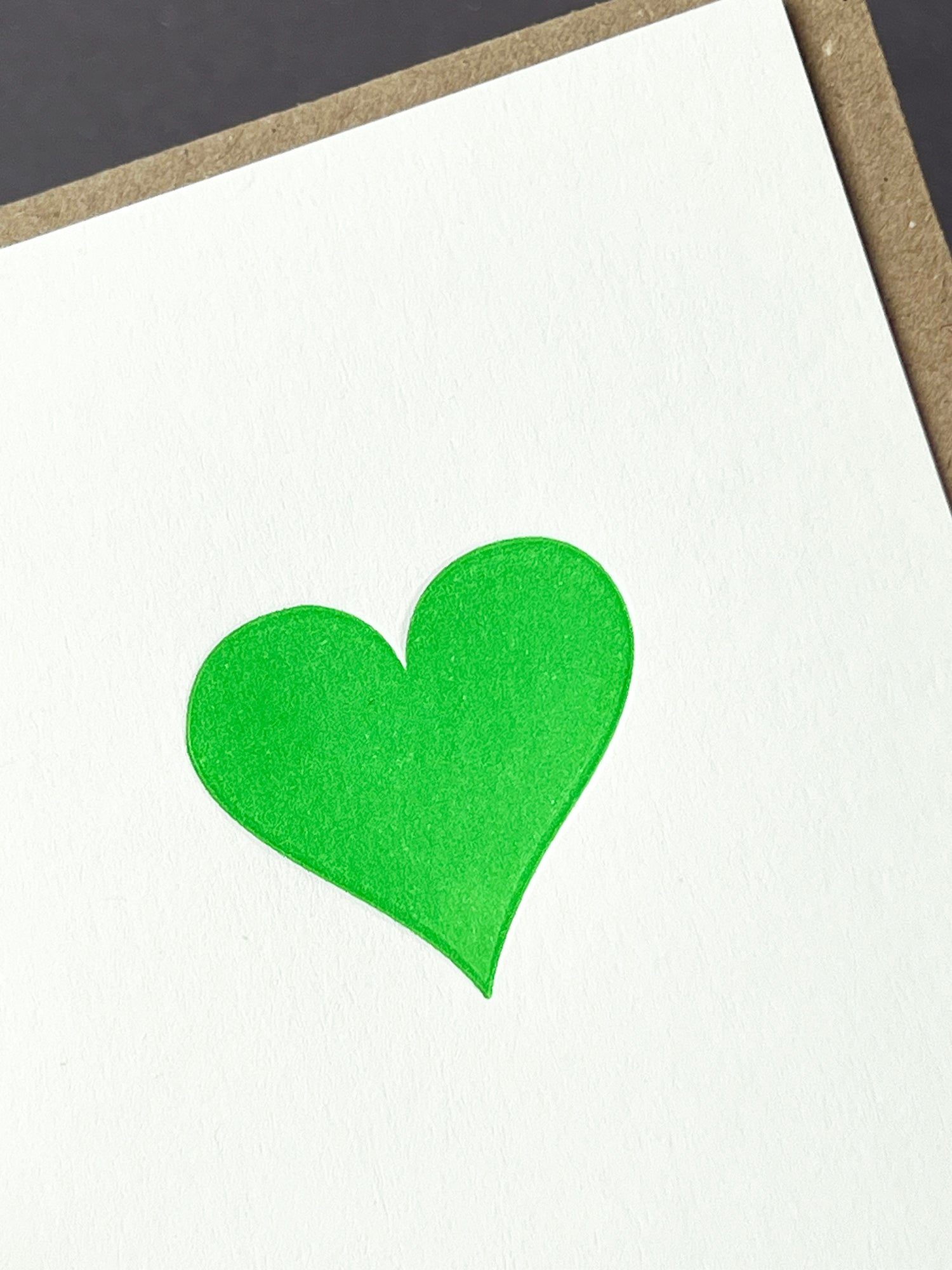 Neon Green Heart Card