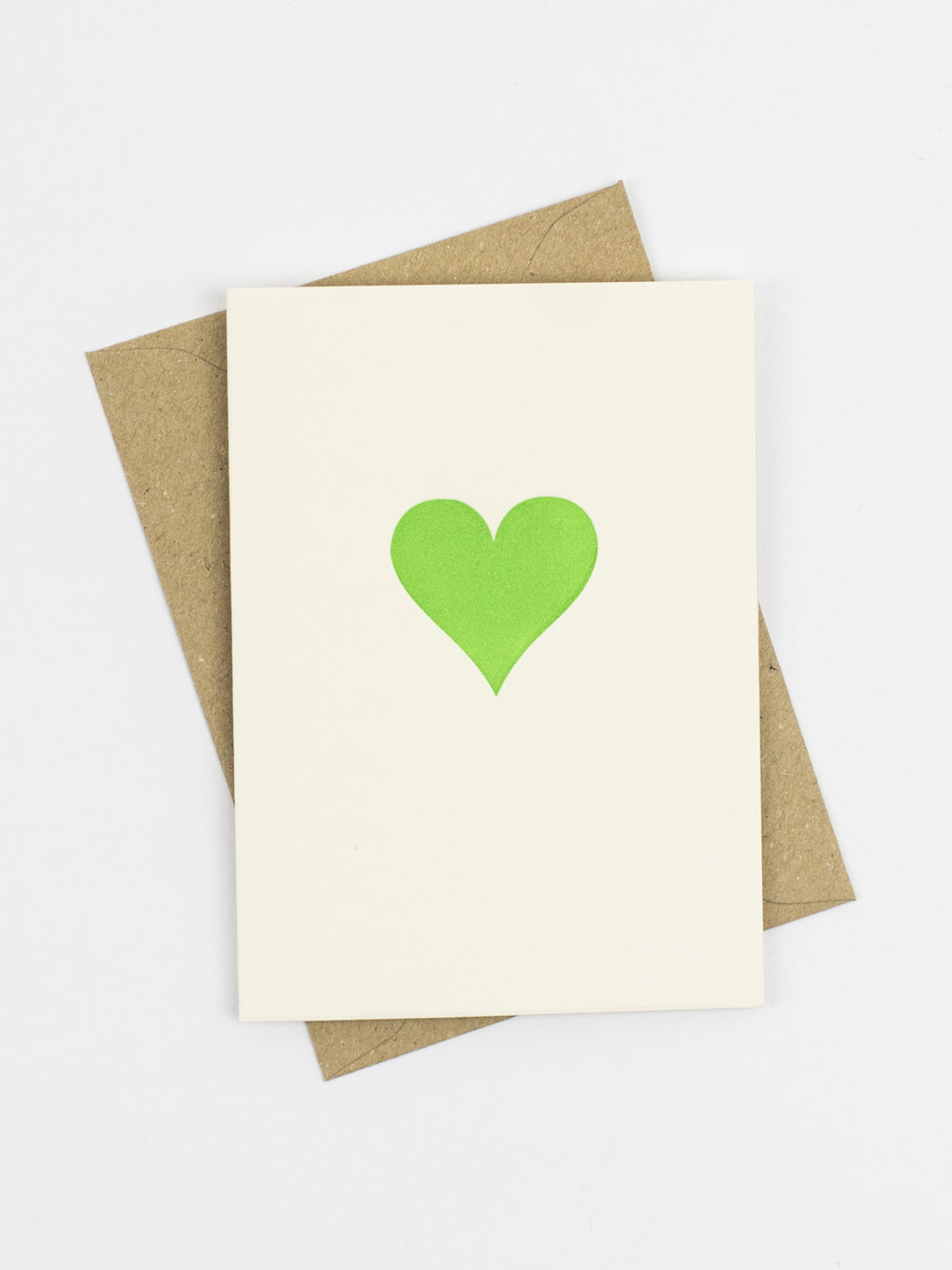 Neon Green Heart Card