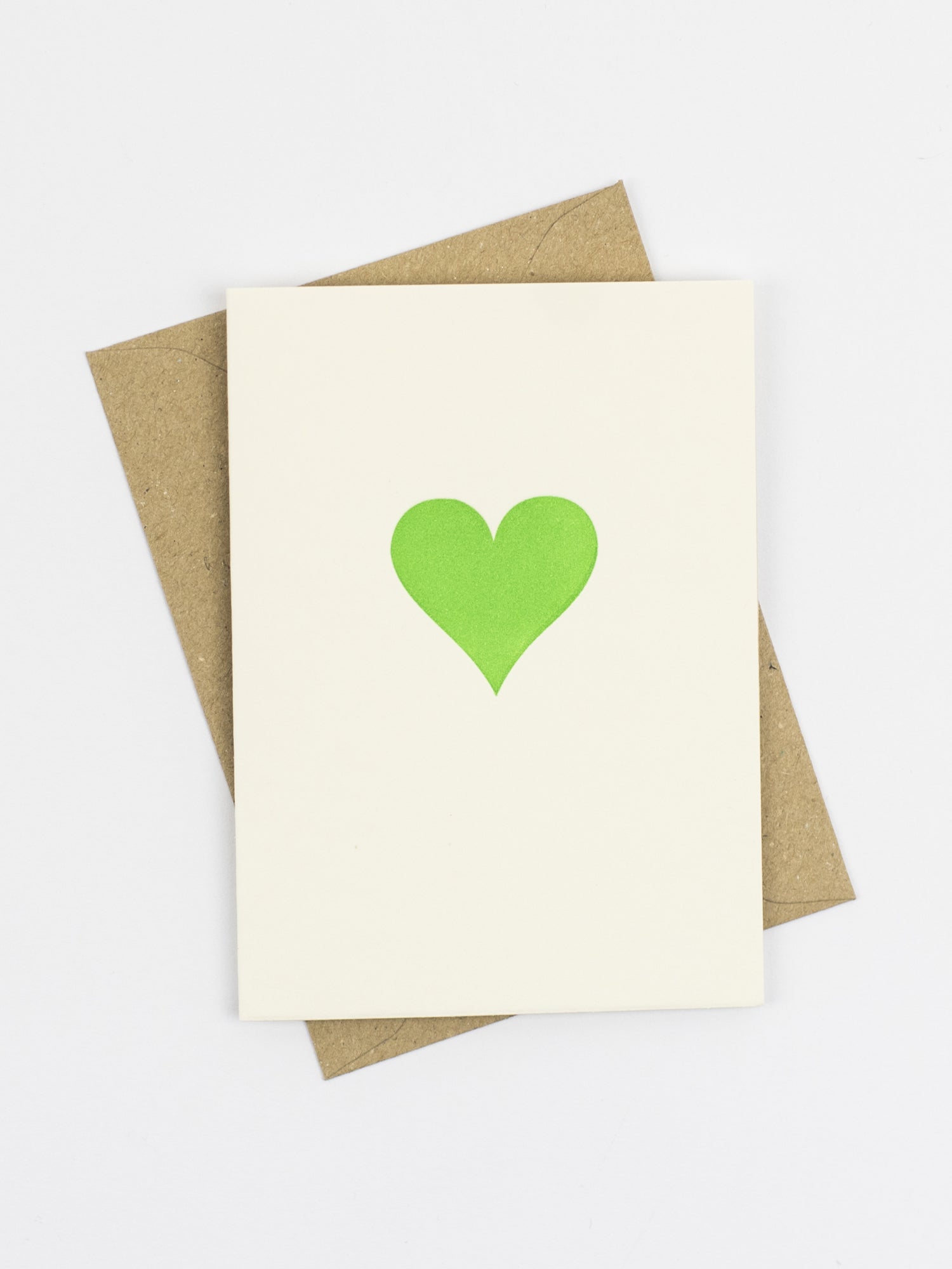 Neon Green Heart Card