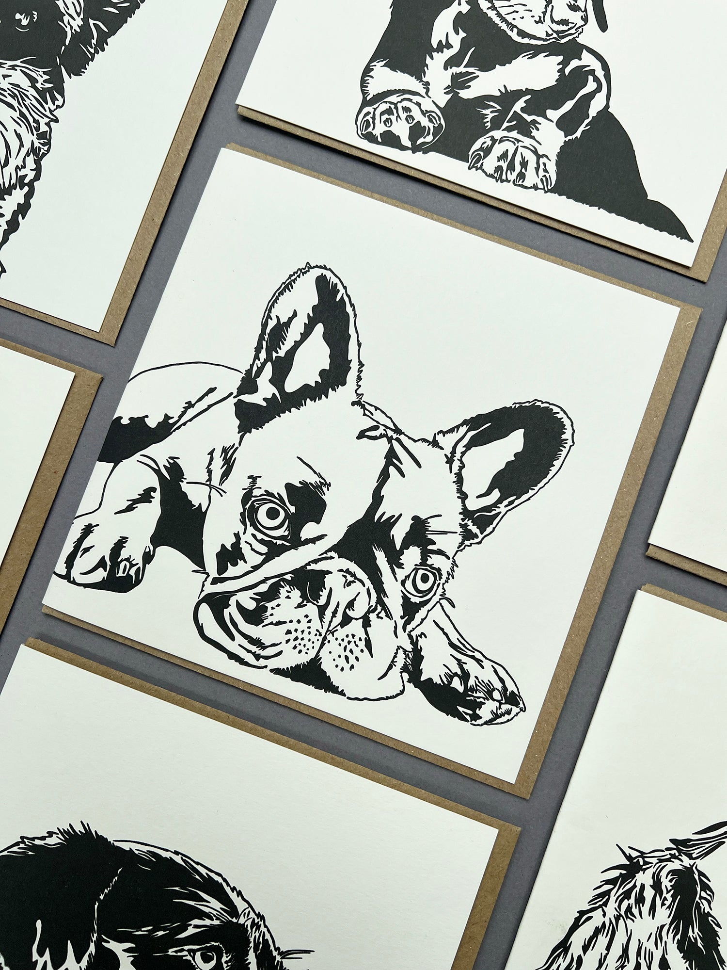 French Bulldog Letterpress Card