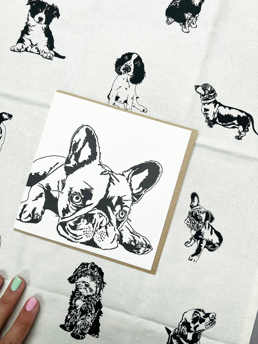 French Bulldog Letterpress Card