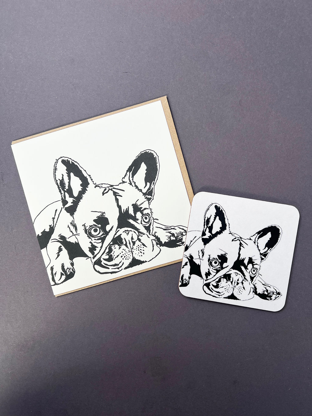 French Bulldog Letterpress Card