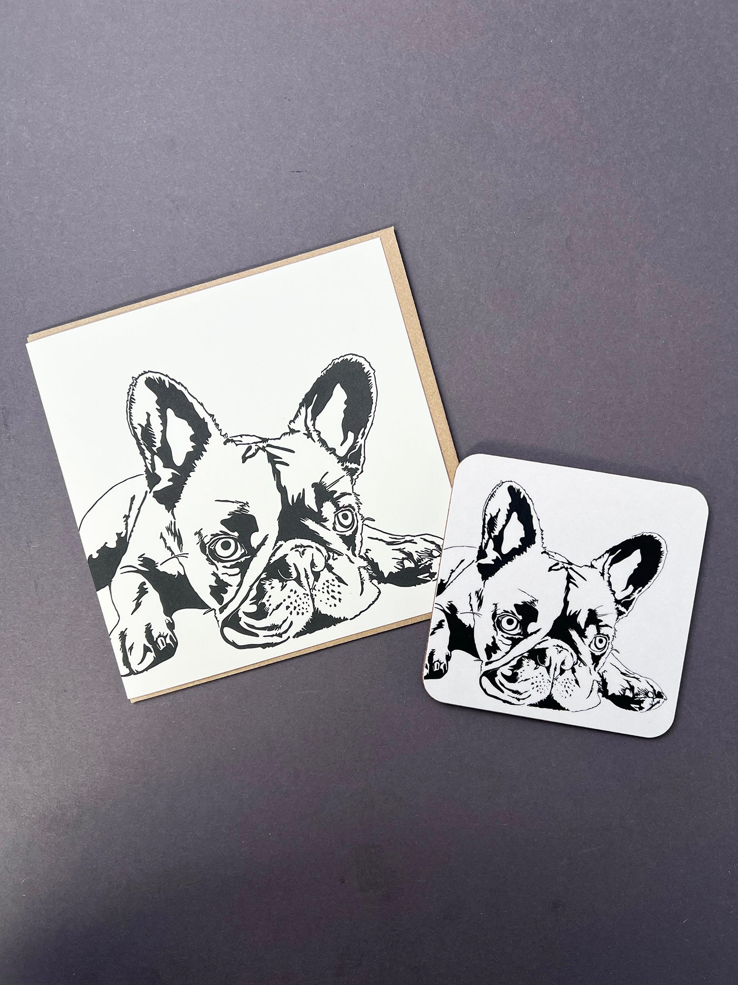 French Bulldog Letterpress Card