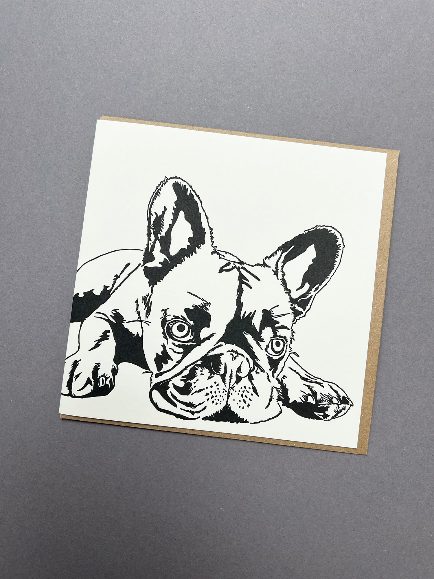 French Bulldog Letterpress Card