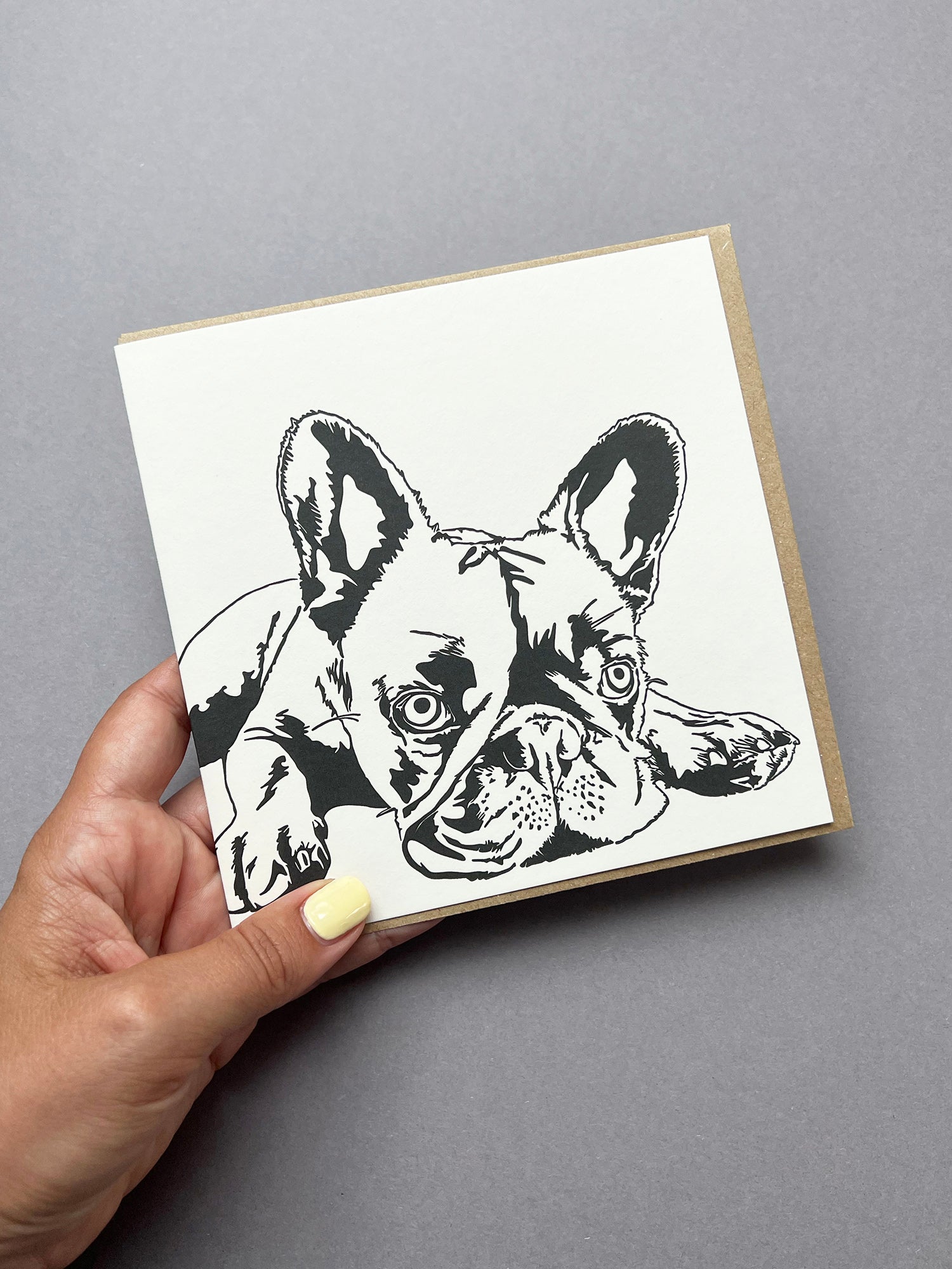 French Bulldog Letterpress Card
