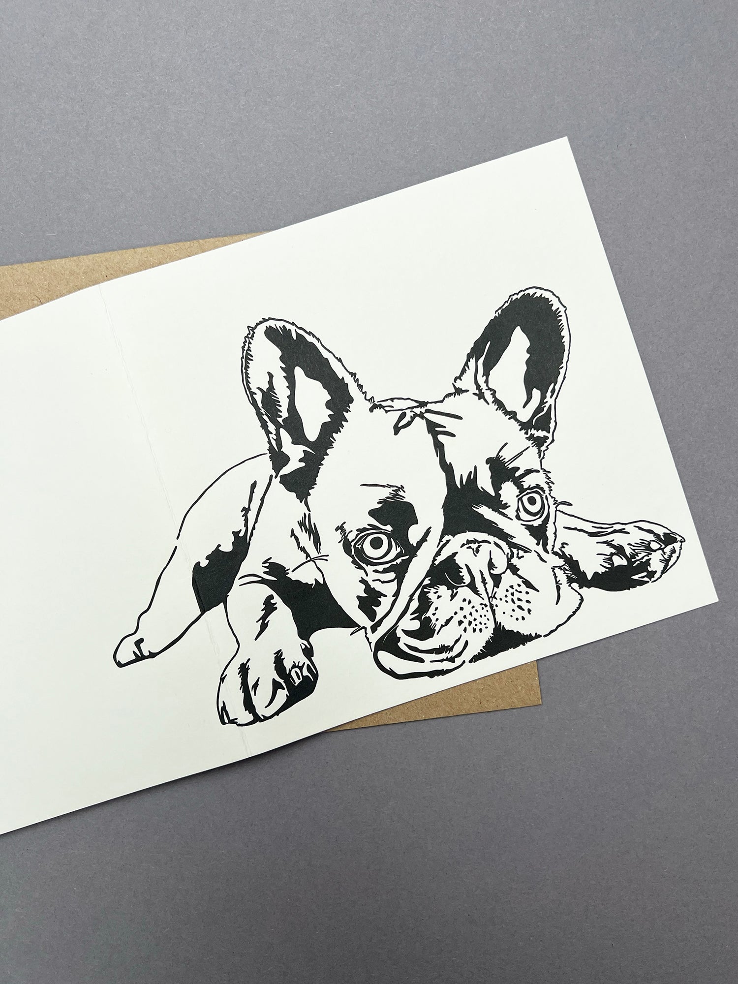 French Bulldog Letterpress Card