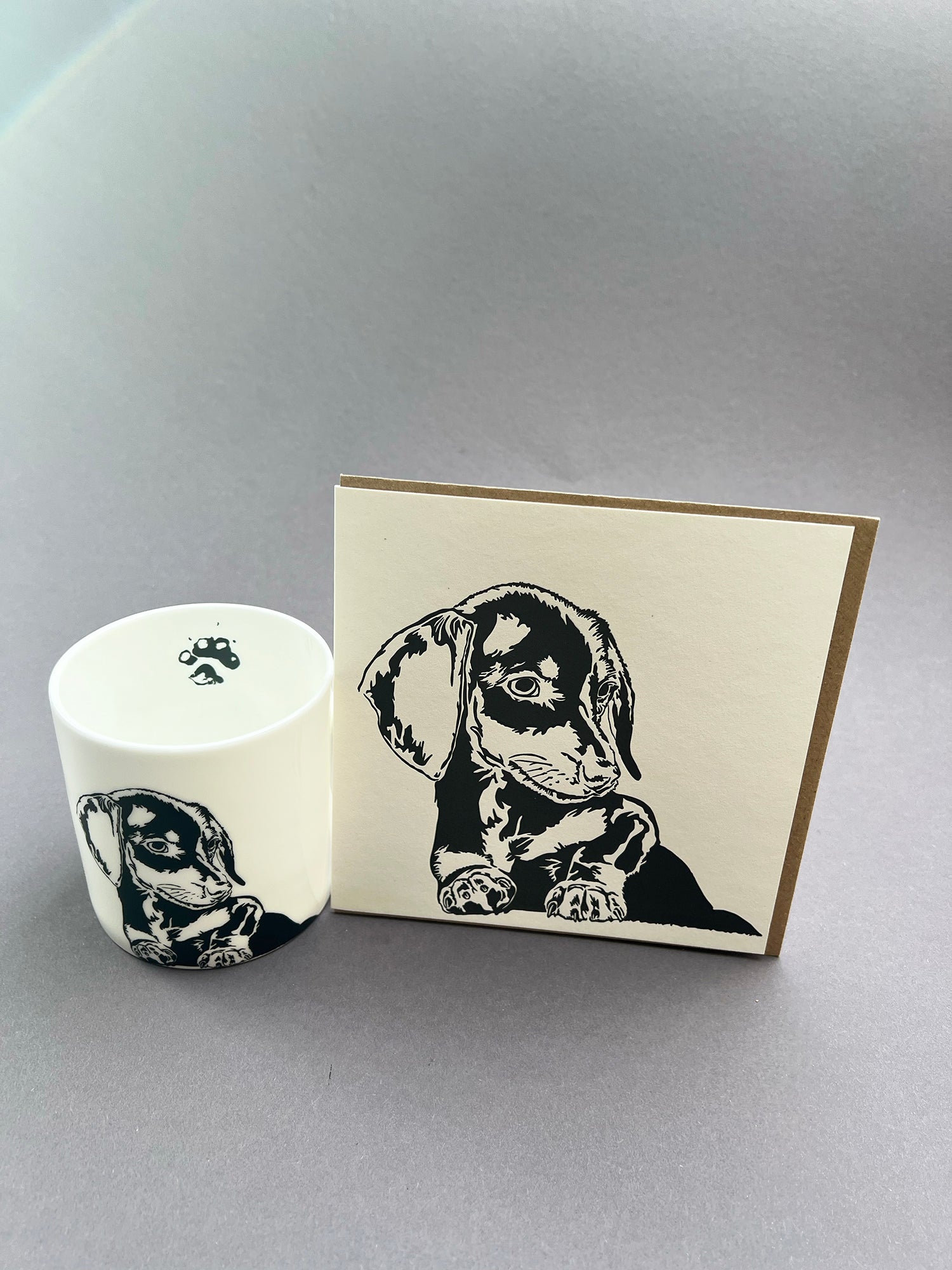 Dachshund Puppy Letterpress Card