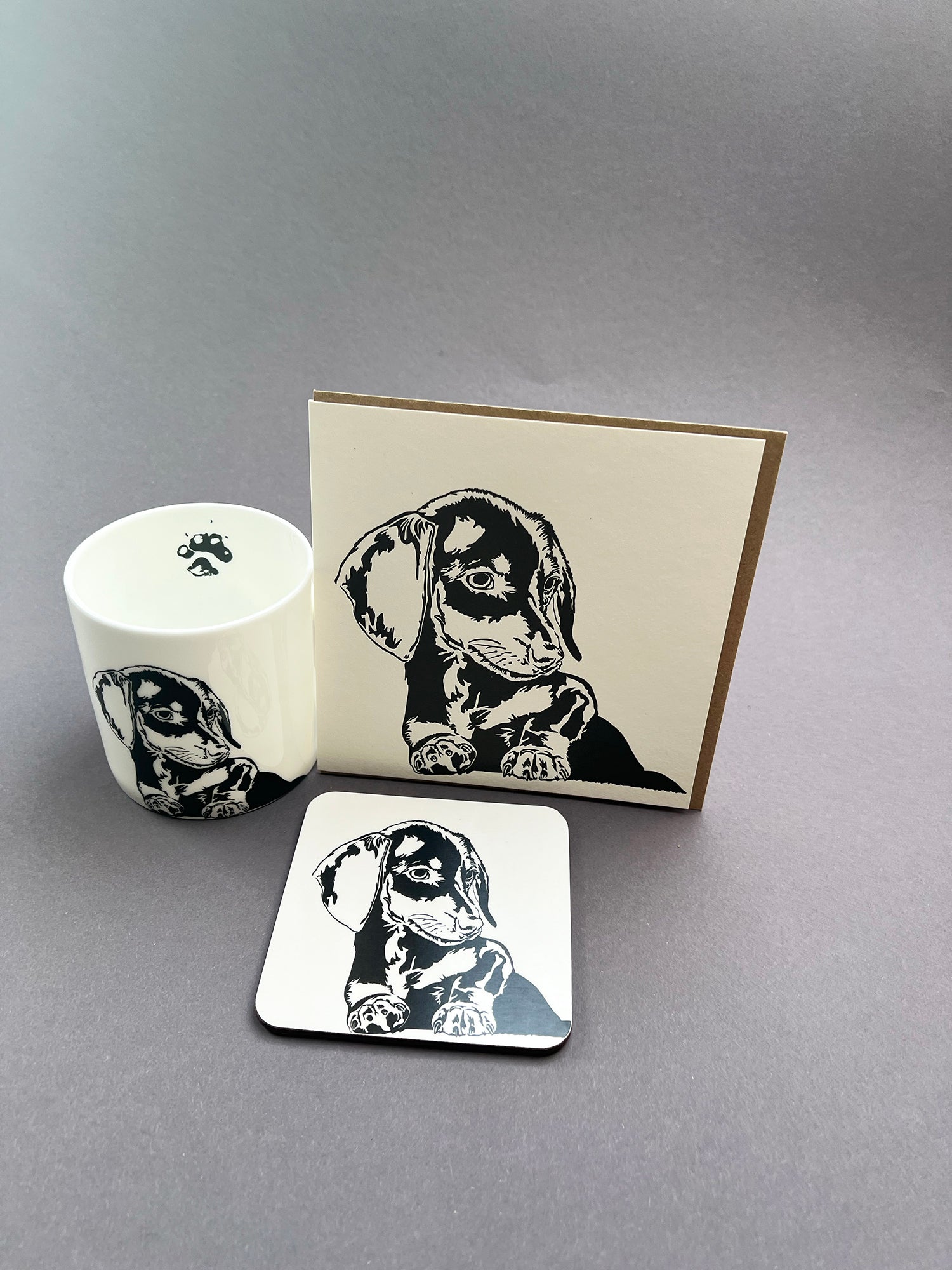 Dachshund Puppy Letterpress Card